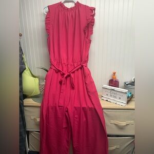 Chic Soul Pink Ruffled Jumpsuit
